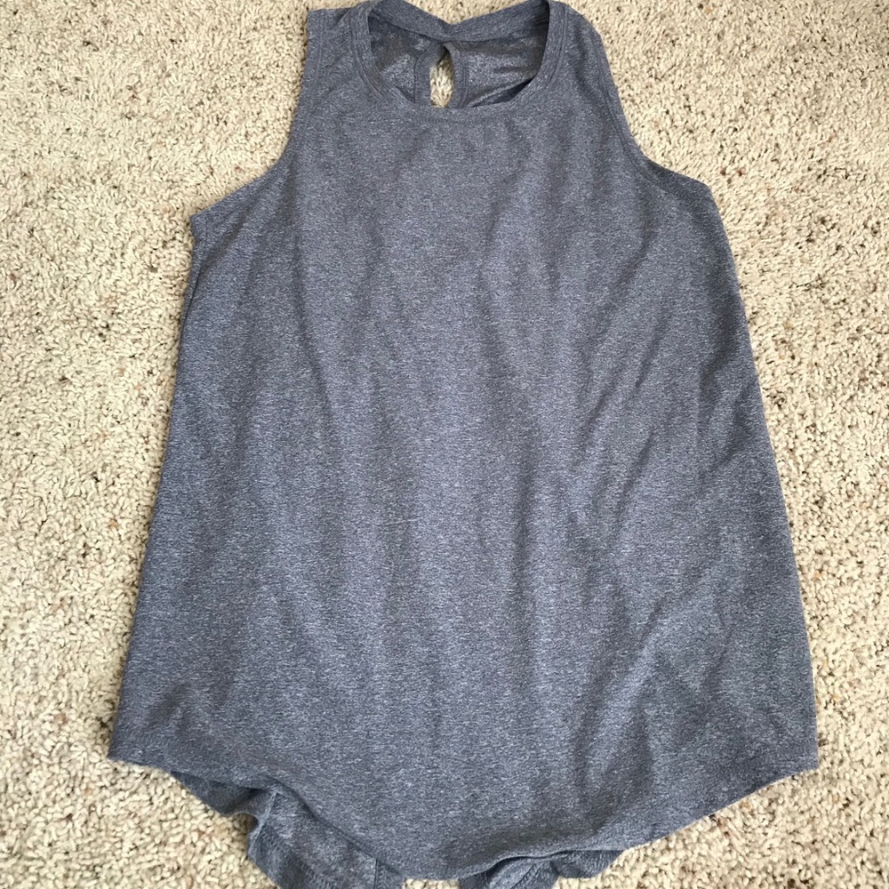 Grey split back athletic tank